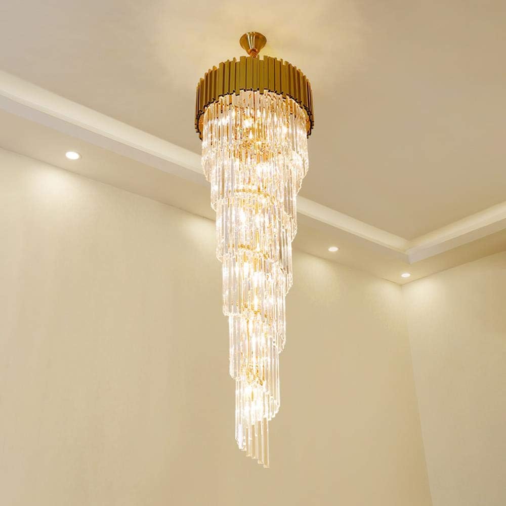 Maison Ornate LED Crystal Chandelier features cascading glass rods and gold accents for modern elegance.