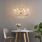 Maison Ornate Rose Gold Baroque Crystal Chandelier, 8-arm E14, elegant design, intricate crystal details.