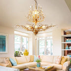 Maison Ornate Vintage Crystal Chandelier with adjustable gold branches, sparkling crystals, and elegant design.