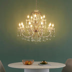 Rose Gold Baroque Chandelier by Maison Ornate featuring 15 elegant, curved arms and intricate detailing.