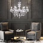 Maison Ornate Baroque Crystal Chandelier with Clear PVC, 6xE14, elegant and luxurious lighting fixture.