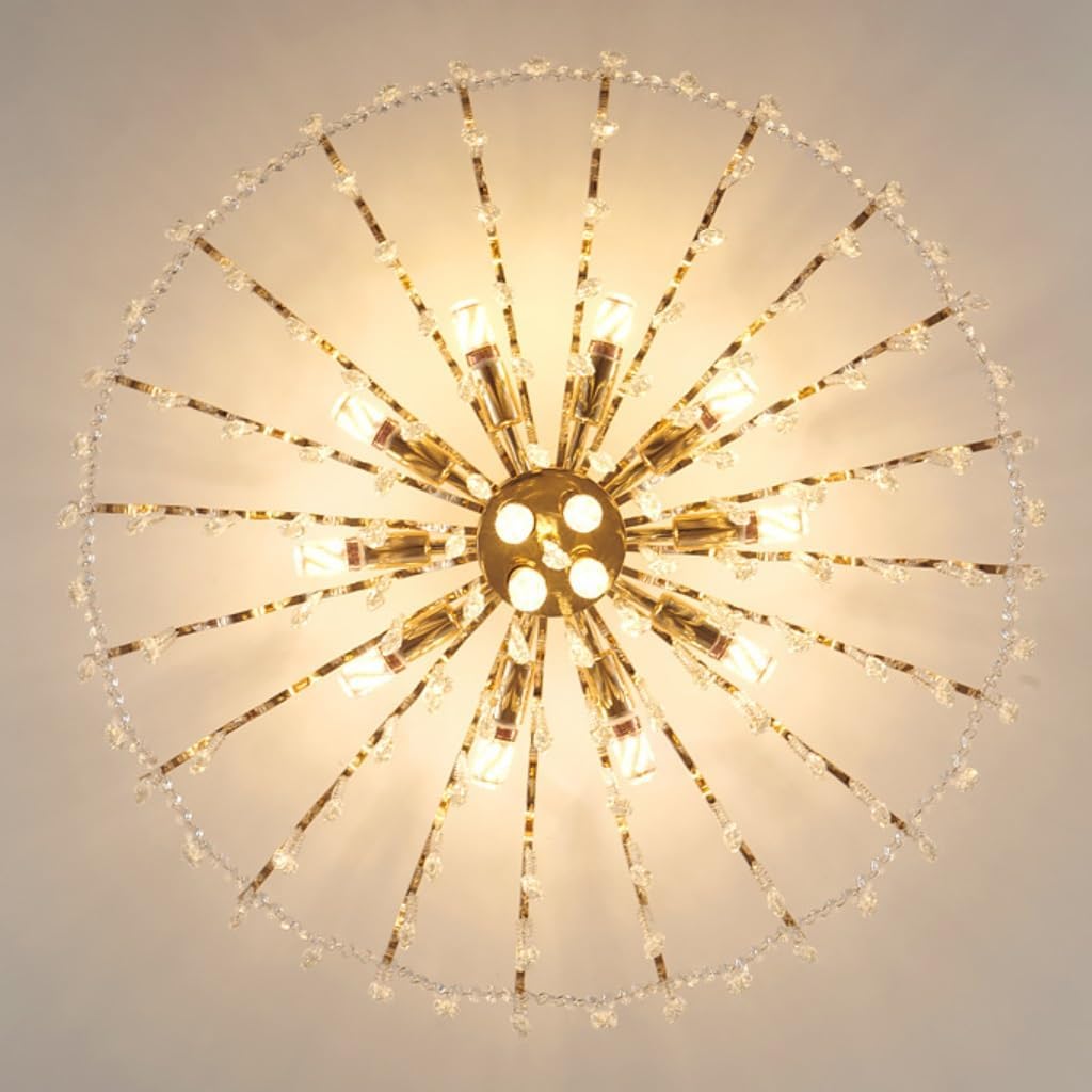 Chandelier Living Room Crystal Modern Hanging Lamp Elegant and Warm Indoor Lighting for Living Room, Dining Room, Bedroom, Hall, Adult Bedroom Hanging Light (80 cm)