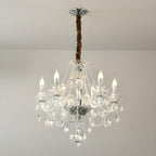 Elegant French-style white chandelier with 15 arms, K9 crystal droplets, and candle-like bulbs.