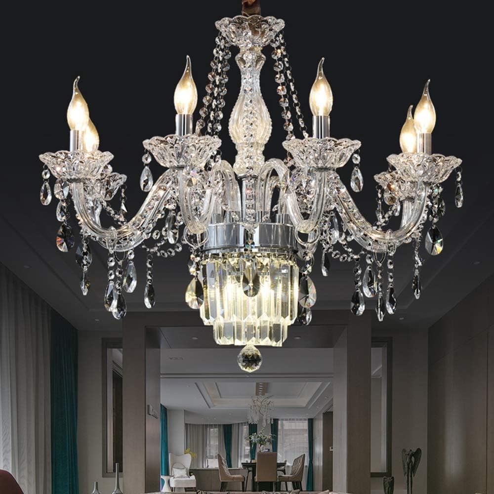 Maison Ornate European-style crystal glass LED ceiling chandelier with elegant details and modern lighting elements.