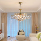 Maison Ornate Modern Crystal Bedroom Chandelier with adjustable chain, elegant crystal accents, contemporary design.