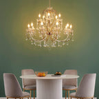 Ornate rose gold Baroque chandelier with 15 curved arms, classic Maison style, elegant finish.