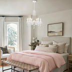 Maison Ornate Crystal Hallway Chandelier with elegant metal structure, modern style, sparkling crystal accents.