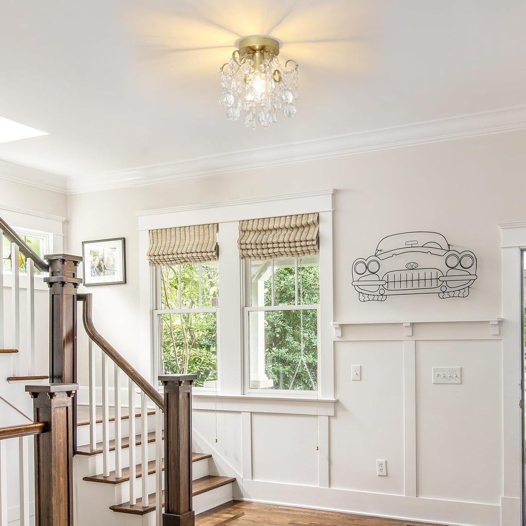 Maison Ornate Modern Crystal Ball Chandelier with sparkling crystals, ideal for living room or bedroom ceilings.