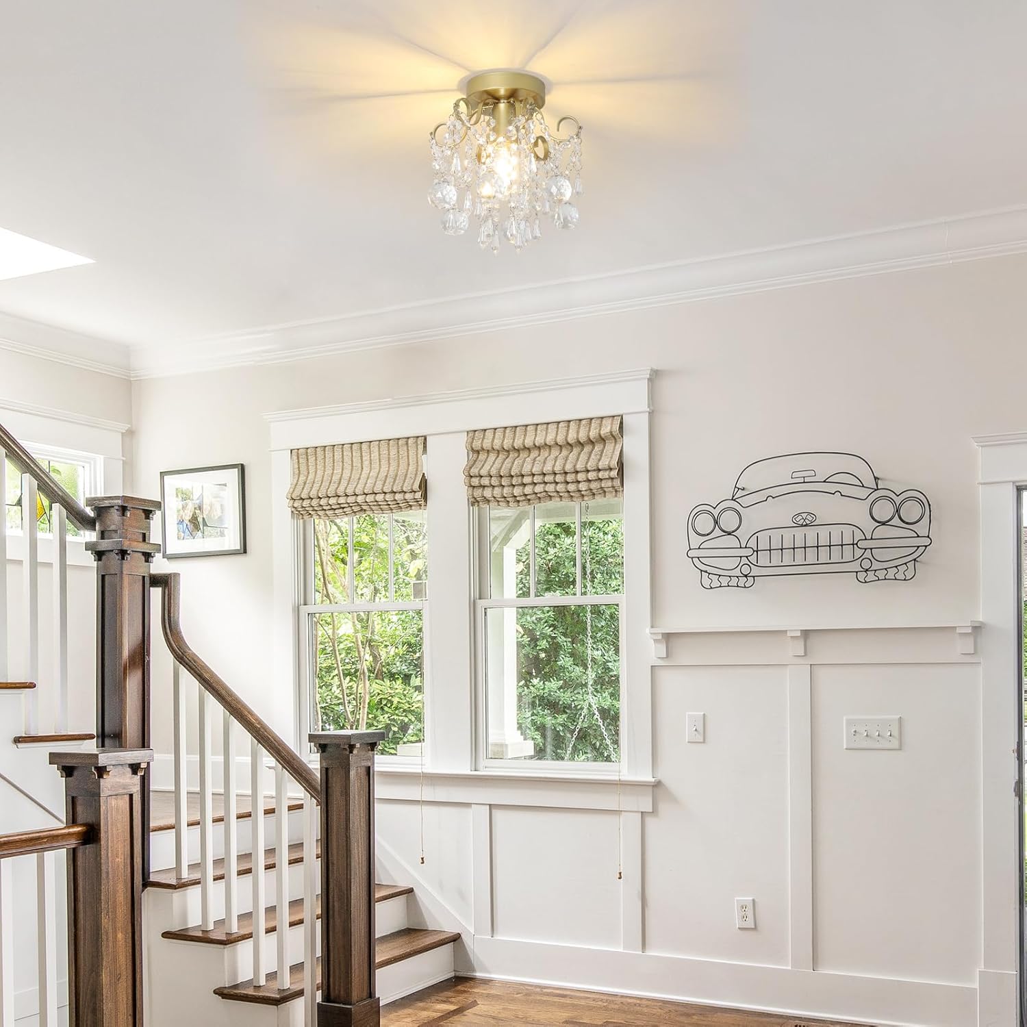 Maison Ornate Modern Crystal Ball Chandelier with sparkling crystals, ideal for living room or bedroom ceilings.