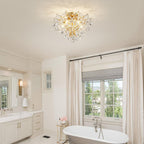Maison Ornate Modern Gold 5-Light Crystal Ball Chandelier with sparkling crystal accents.