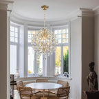 Maison Ornate Modern Crystal Hallway Chandelier featuring sparkling crystals and sleek, contemporary metal design.
