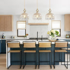 Maison Ornate’s Elegant Adjustable Brass Crystal Pendant Light featuring ornate detailing and gleaming crystal accents.