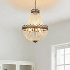 The Maison Ornate Vintage Crystal Chandelier in Black Gold with adjustable chain, elegant crystal accents.