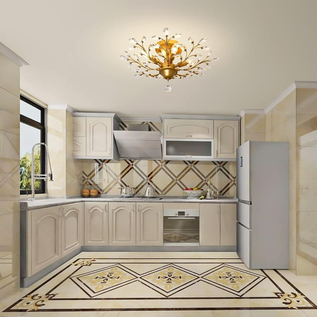 Maison Ornate K9 Crystal Chandelier in gold, black, and silver with vintage detailing and elegant crystal accents.