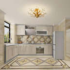 Maison Ornate K9 Crystal Chandelier in gold, black, and silver with vintage detailing and elegant crystal accents.