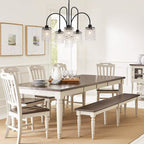 Maison Ornate Crystal Dining Room Chandelier with black metal drops, elegant and modern lighting fixture.