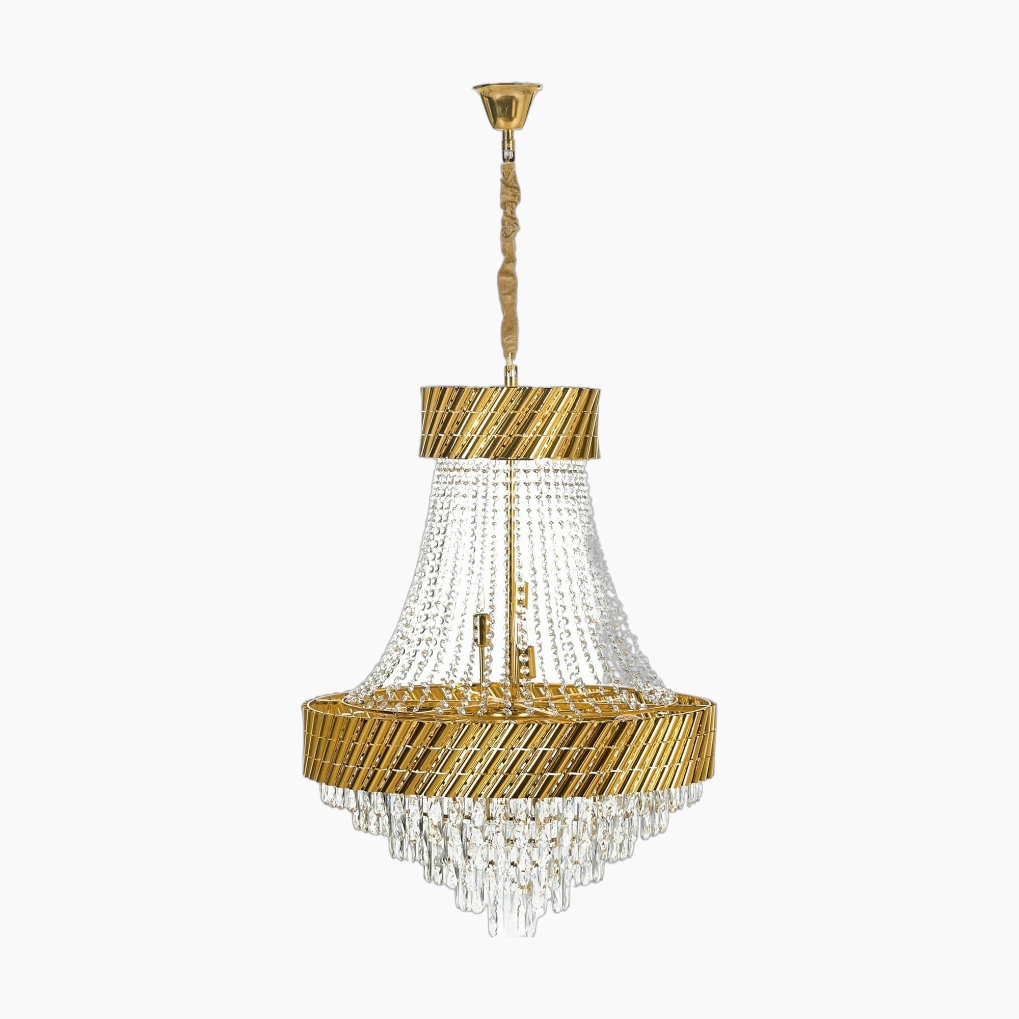Glamorous Gold Metal Crystal Chandelier 70 cm
