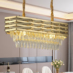 Maison Ornate Modern Oval Gold Crystal Stainless Steel Chandelier with intricate gold and crystal detailing.