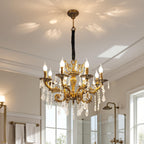 Maison Ornate zinc alloy baroque crystal chandelier with 8 candle-shaped lights, elegant and luxurious.