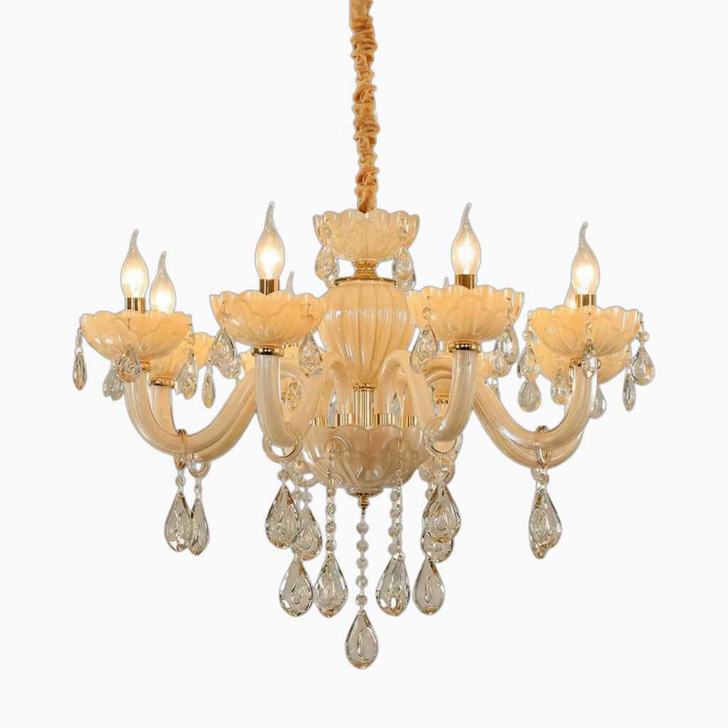 Baroque Crystal Chandelier with Ornate Pendants