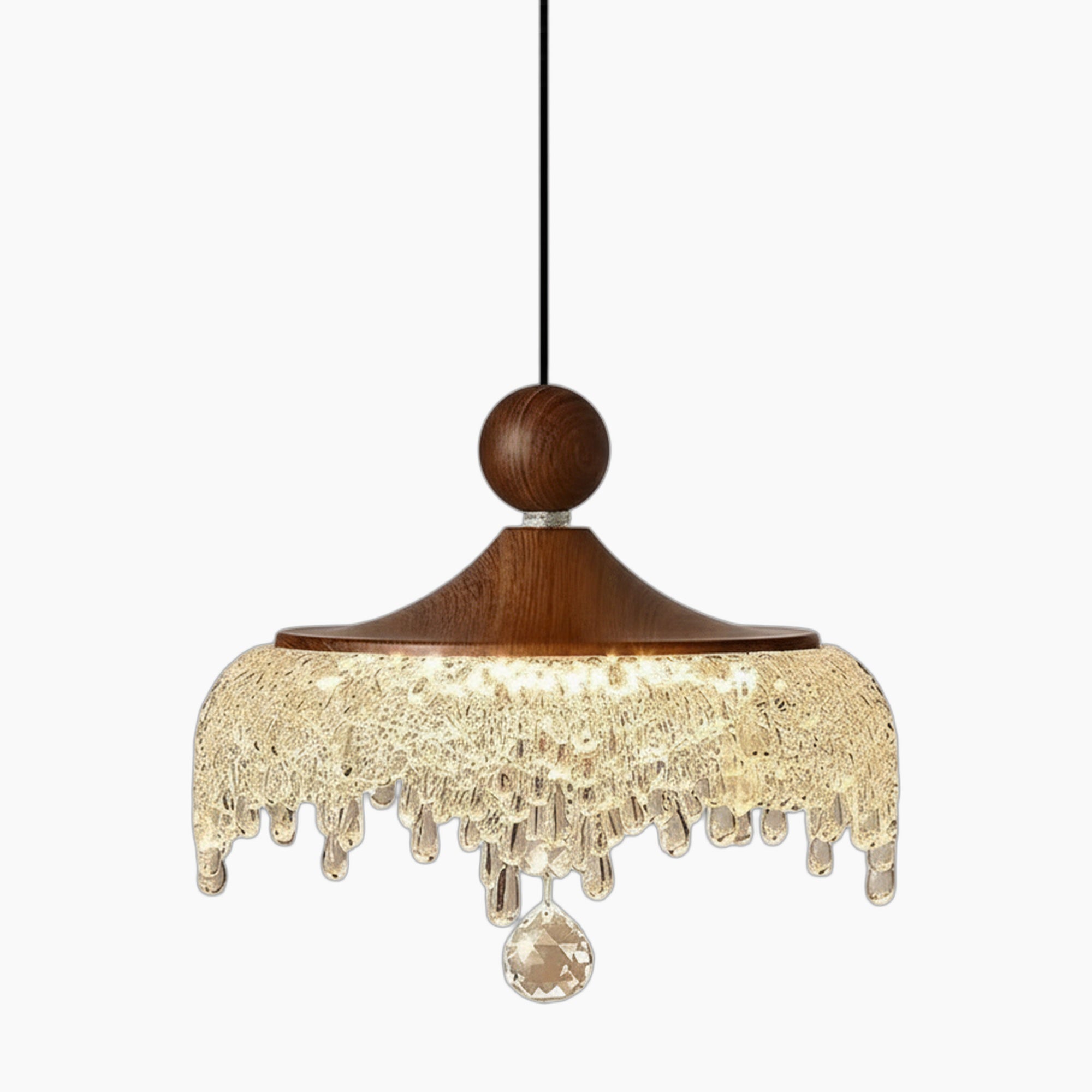 French Medieval Style Crystal Teardrop Chandelier