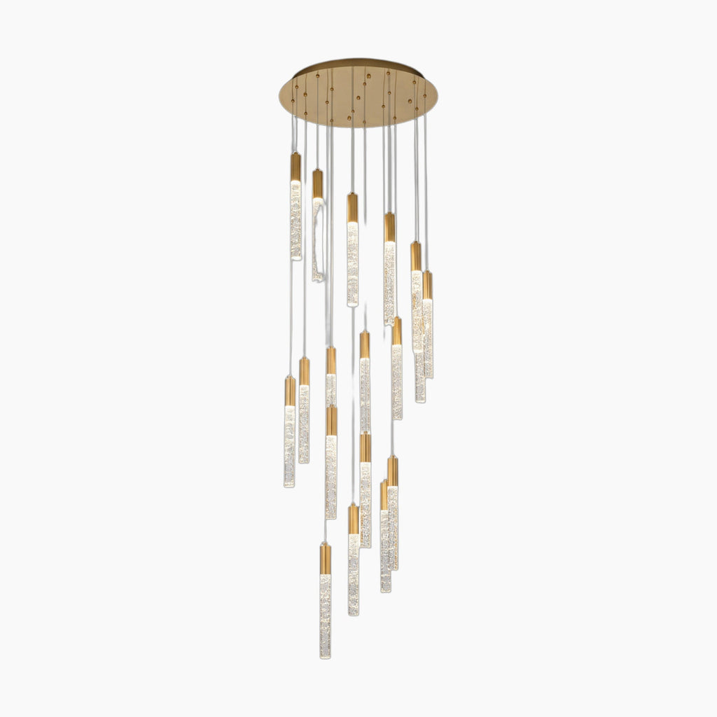 Elegant Cylindrical Crystal Hanging Light