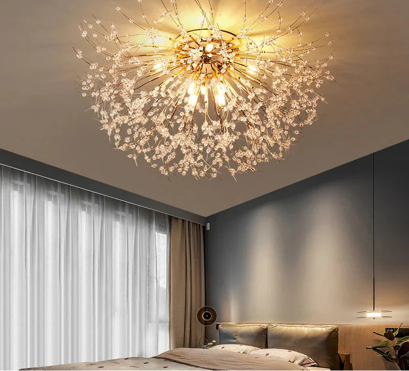 Maison Ornate Elegant Crystal Branch LED chandelier, modern design with crystal accents radiating warm LED light.