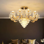 Baroque Crystal Chandelier with Detailed Interior
