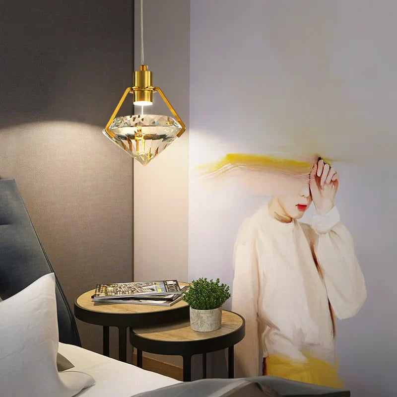 Maison Ornate Modern Crystal Hallway Chandelier features LED creative shapes and intricate modern detailing.