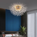 Maison Ornate Elegant Crystal Branch LED Chandelier with sparkling dandelion-style design, modern and luxurious.