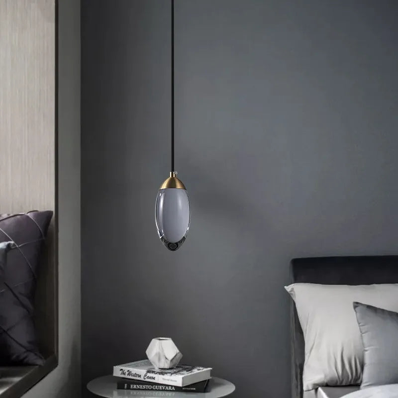 Maison Ornate Crystal Chandelier features minimalist copper frame and sparkling K9 crystals, elegant bedroom lighting.