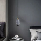 Maison Ornate Crystal Chandelier features minimalist copper frame and sparkling K9 crystals, elegant bedroom lighting.