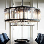 Maison Ornate Vintage Modern Crystal Chandelier featuring intricate crystal accents and sleek metallic framework.