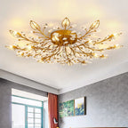Maison Ornate gold or black crystal chandelier with LED, modern design, for ceiling lighting.