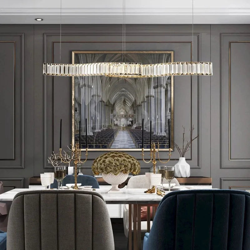Maison Ornate Modern Simple Design Crystal Chandelier with LED, featuring elegant crystal accents.
