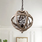 Maison Ornate Art Deco chandelier features crystals and solid wood suspension, elegant and luxurious design.