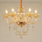 Baroque Crystal Chandelier with Ornate Pendants