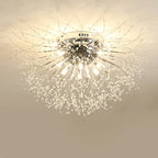 Crystal Branch LED chandelier with chrome base, crystal accents, branching arms, and warm LED light.