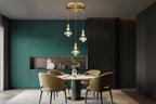 Maison Ornate Modern Crystal Hallway Chandelier with elegant brass detailing and modern crystal accents.