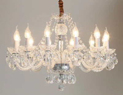 Lustre baroque en cristal aux nuances dorées pour intérieur élégant