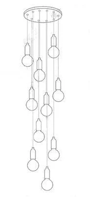 Maison Ornate postmodern chandelier with nine crystal LED bulbs suspended from a round ceiling mount.