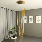 The Luxury Nordic Crystal Chandelier by Maison Ornate, featuring cascading crystals and elegant gold accents.