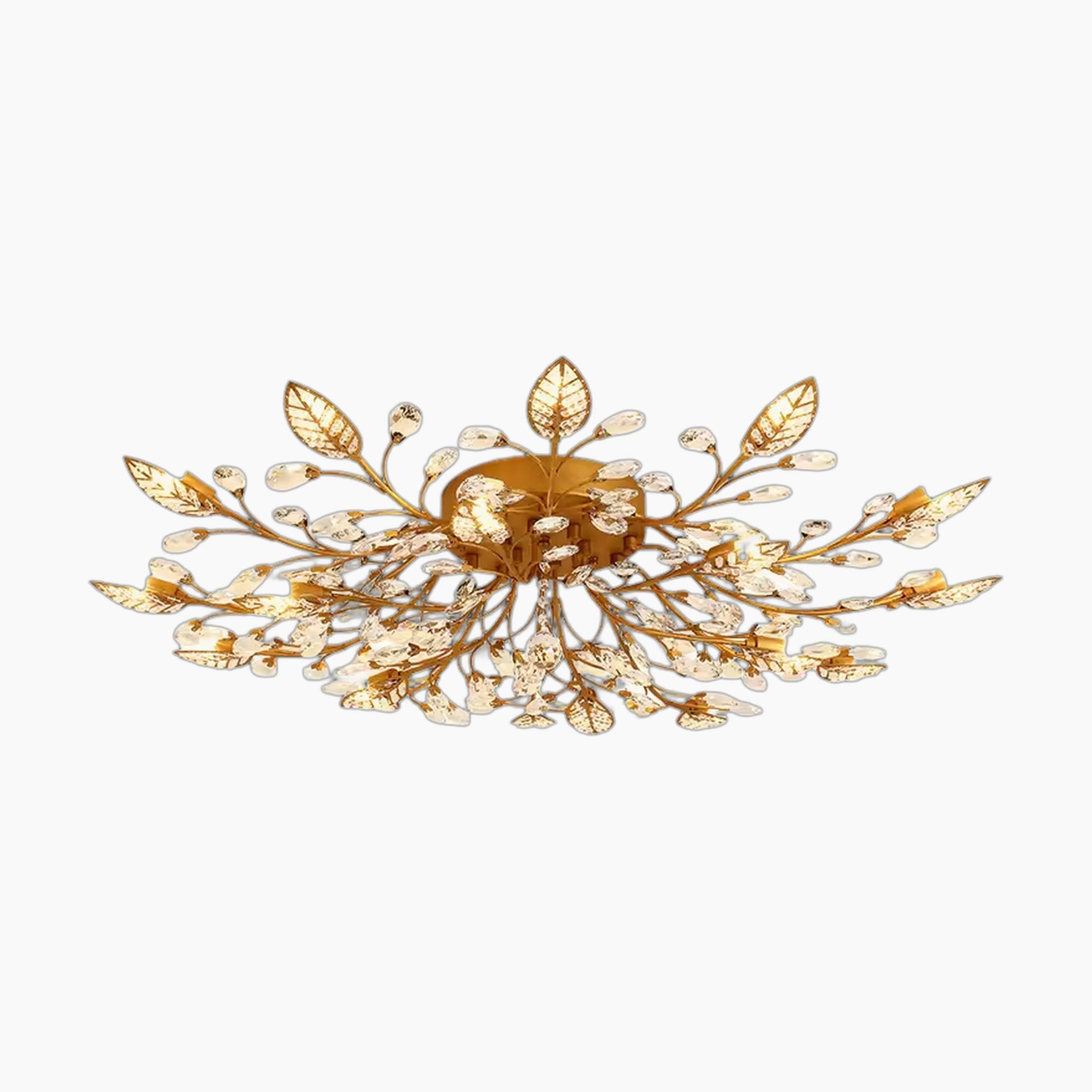 Art Deco LED Iron Crystal Branch Chandelier