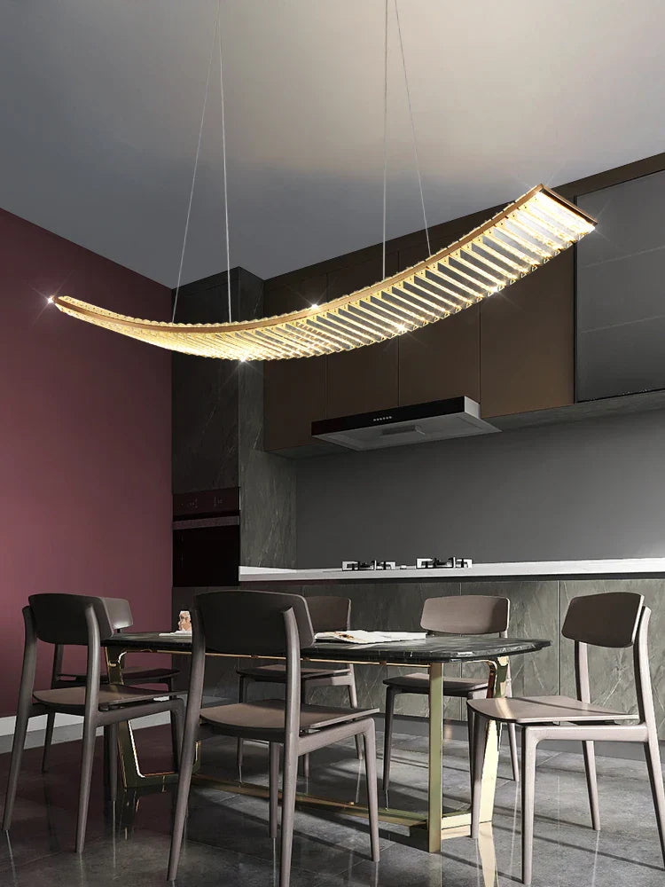 The Maison Ornate Modern Gold Crystal Restaurant Chandelier shines with elegant, luxurious design.