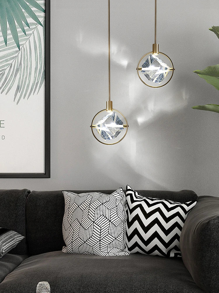 Maison Ornate Nordic Postmodern Crystal Bedroom Chandelier featuring gold accents, luxurious and elegant design.