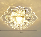 Maison Ornate Crystal Ball Chandelier features colorful crystal spheres, floral Art Deco petals, 20 cm diameter.