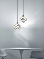 Maison Ornate Nordic postmodern crystal chandeliers with geometric glass and gold accents, elegant and luxurious.