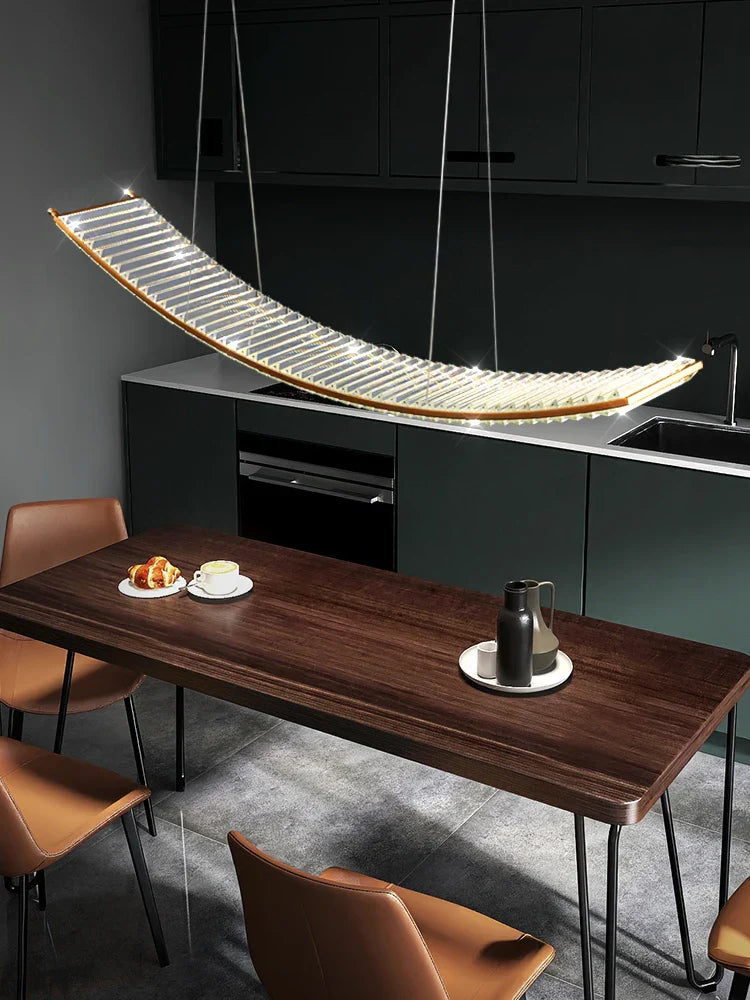 Maison Ornate Modern Gold Crystal Chandelier featuring a unique, elegant design and sparkling crystal accents.