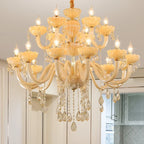 Baroque Crystal Chandelier with Ornate Pendants