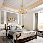 Maison Ornate Modern Crystal Chandelier with elegant glass shape, sparkling crystals, and sleek design.